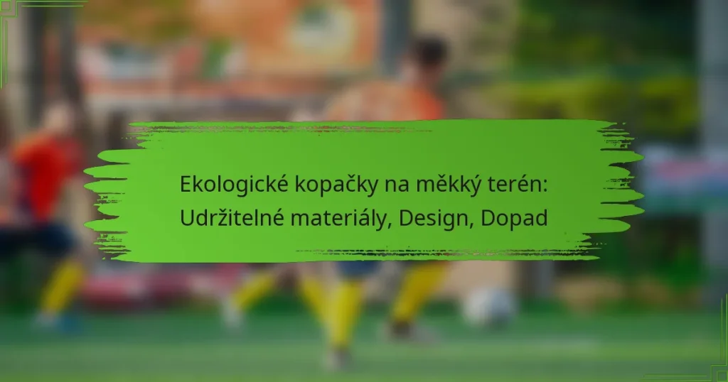 Ekologické kopačky na měkký terén: Udržitelné materiály, Design, Dopad