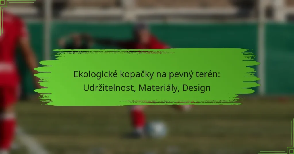 Ekologické kopačky na pevný terén: Udržitelnost, Materiály, Design