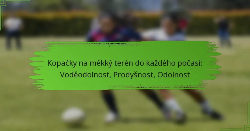 Kopačky na měkký terén do každého počasí: Voděodolnost, Prodyšnost, Odolnost