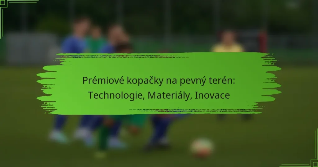 Prémiové kopačky na pevný terén: Technologie, Materiály, Inovace