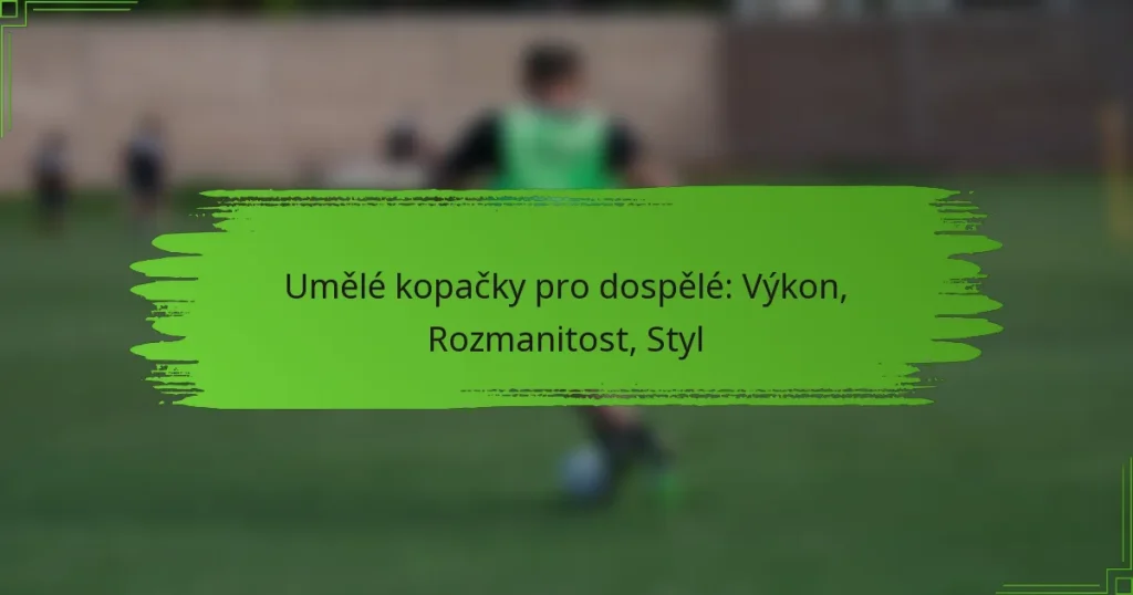 Umělé kopačky pro dospělé: Výkon, Rozmanitost, Styl