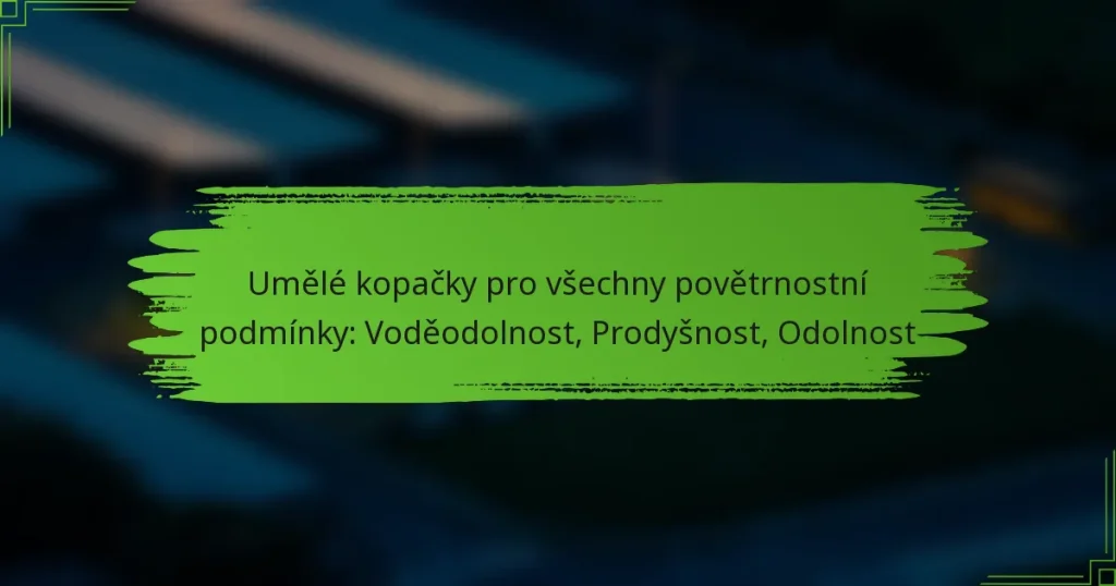 Umělé kopačky pro všechny povětrnostní podmínky: Voděodolnost, Prodyšnost, Odolnost