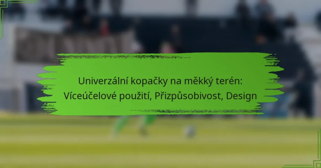 Univerzální kopačky na měkký terén: Víceúčelové použití, Přizpůsobivost, Design