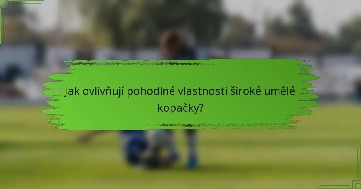 Jak ovlivňují pohodlné vlastnosti široké umělé kopačky?