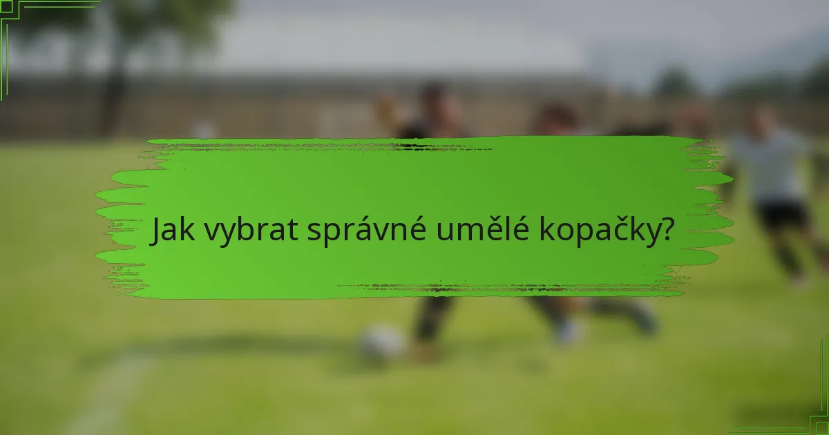 Jak vybrat správné umělé kopačky?