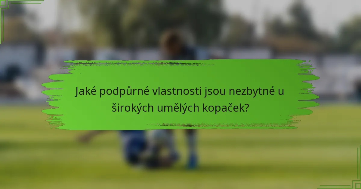 Jaké podpůrné vlastnosti jsou nezbytné u širokých umělých kopaček?