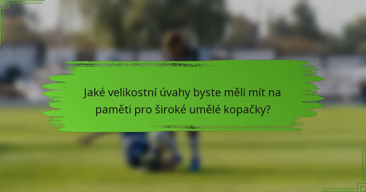 Jaké velikostní úvahy byste měli mít na paměti pro široké umělé kopačky?