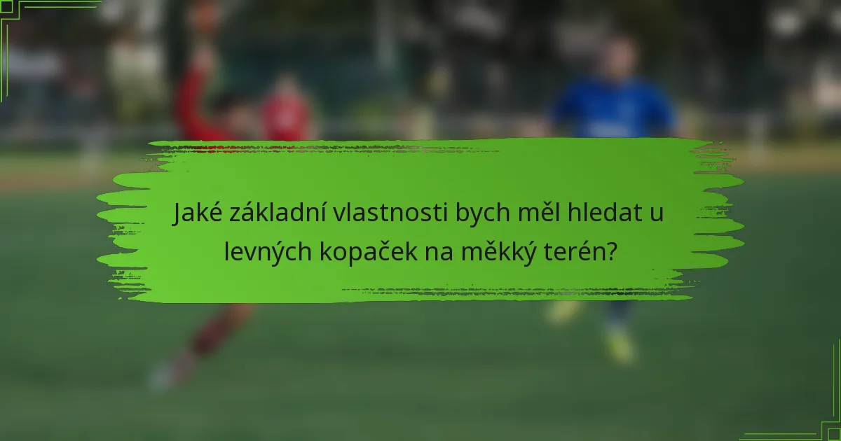 Jaké základní vlastnosti bych měl hledat u levných kopaček na měkký terén?