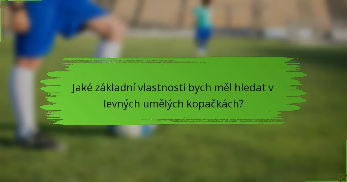 Jaké základní vlastnosti bych měl hledat v levných umělých kopačkách?