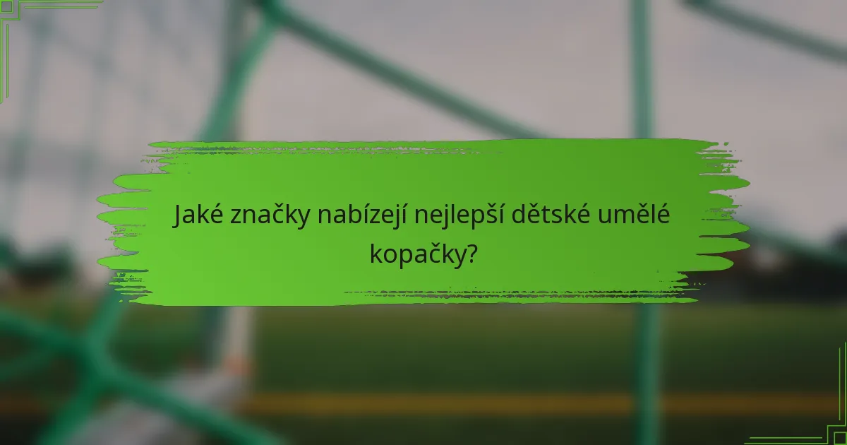 Jaké značky nabízejí nejlepší dětské umělé kopačky?
