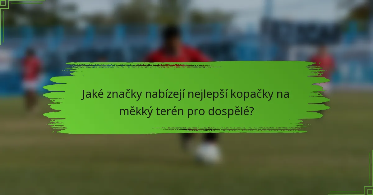 Jaké značky nabízejí nejlepší kopačky na měkký terén pro dospělé?
