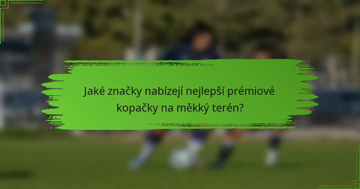 Jaké značky nabízejí nejlepší prémiové kopačky na měkký terén?