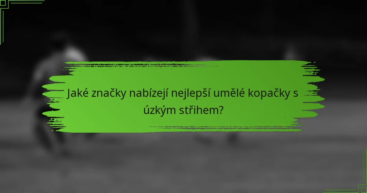 Jaké značky nabízejí nejlepší umělé kopačky s úzkým střihem?
