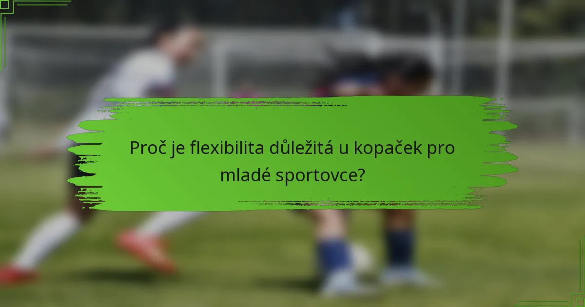 Proč je flexibilita důležitá u kopaček pro mladé sportovce?